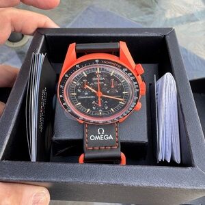 Swatch Bioceramic Moonswatch in Vibrant Red